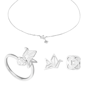 Bộ trang sức Vàng trắng 10K PNJ Kim Bảo Như Ý 00350-03383