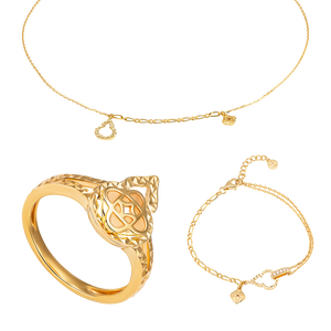 Bộ trang sức Vàng 14K đính đá ECZ PNJ Kim Bảo Như Ý 00480-00770