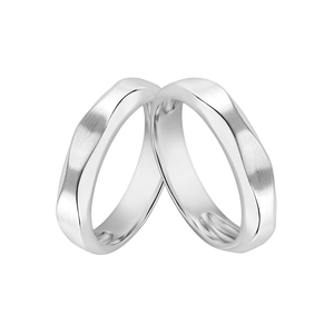 Cặp nhẫn cưới Vàng trắng 14K PNJ Trầu Cau 03320-03321