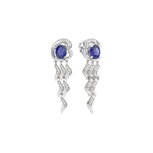 Bông tai Vàng trắng 14K đính đá Tanzanite PNJ TZDDW000010