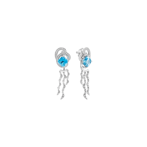 Bông tai Vàng trắng 14K đính đá Topaz PNJ TPDDW000033