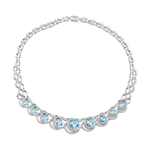 Dây cổ Vàng trắng 14K đính đá Topaz PNJ TPMXW000037