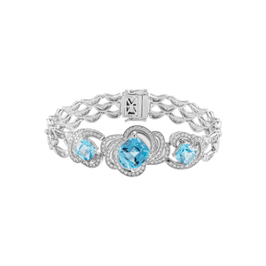 Lắc tay Vàng trắng 14K đính đá Topaz PNJ TPMXW000016