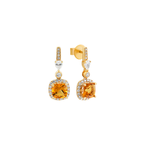 Bông tai Vàng 18K đính đá Citrine PNJ CTXMY000206
