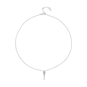 Dây cổ Vàng trắng 14K đính đá ECZ PNJ XMXMW000498