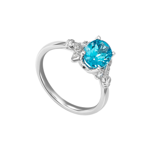 Nhẫn Vàng trắng 14K đính đá Topaz PNJ TPXMW000725