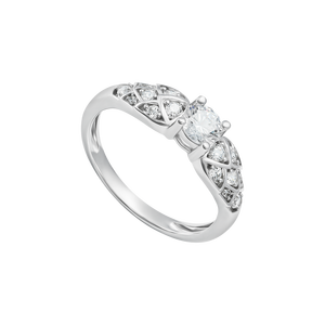 Nhẫn Vàng trắng 14K đính đá ECZ PNJ XMXMW005493