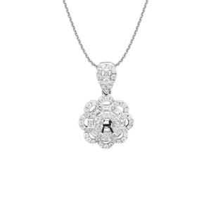 Vỏ mặt dây chuyền Kim cương Vàng trắng 18K PNJ 00DDW060500