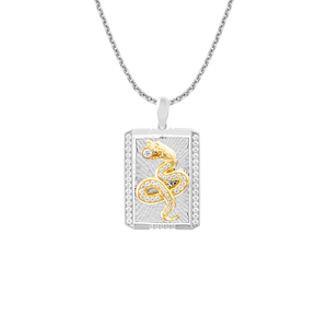 Mặt dây chuyền nam Vàng 10K đính đá ECZ MANCODE by PNJ Vương Xà Trấn Bảo XMXMC000541