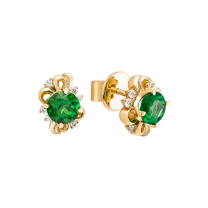 Bông tai Vàng 18K đính đá Tsavorite PNJ SVDDY000003