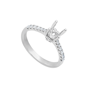 Vỏ Nhẫn Kim cương Vàng Trắng 18K PNJ 00DDW006275