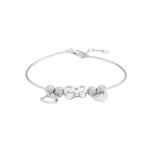 Vòng tay Vàng trắng 10K đính đá ECZ PNJ ❤️ HELLO KITTY XM00W000389