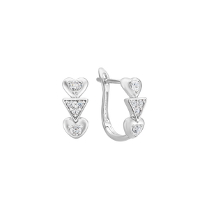 Bông tai Vàng trắng 10K đính đá ECZ PNJ XMXMW060857