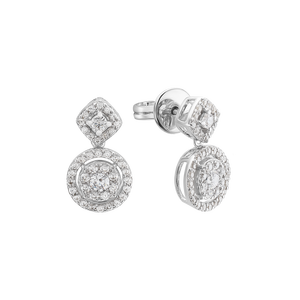 Bông tai Vàng trắng 10K đính đá ECZ PNJ XMXMW060870