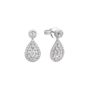 Bông tai Vàng trắng 10K đính đá ECZ PNJ XMXMW060872