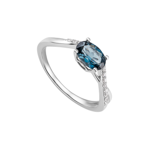 Nhẫn Vàng trắng 14K đính đá Topaz PNJ TPXMW000764