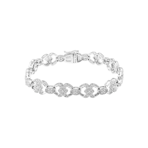 Lắc tay Vàng trắng 10K đính đá ECZ PNJ XMXMW060482