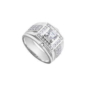 Nhẫn nam Vàng trắng 10K đính đá ECZ MANCODE by PNJ XMXMW005813