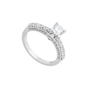 Nhẫn Vàng trắng 14K Đính đá ECZ PNJ XMXMW005862