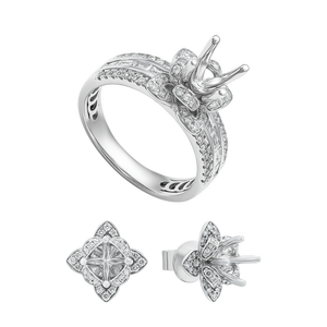 Bộ trang sức Kim cương Vàng trắng 18K PNJ 01542-07224