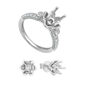 Bộ trang sức Kim cương Vàng trắng 18K PNJ 01564-07288