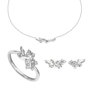 Bộ trang sức Kim cương Vàng trắng 14K PNJ 60415-60614