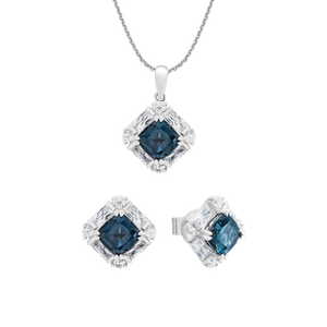 Bộ trang sức Vàng trắng 14K đính đá Topaz PNJ 00281-00444