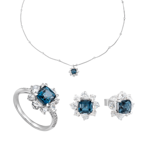 Bộ trang sức Vàng trắng 14K đính đá Topaz PNJ 00282-00763