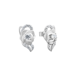 Bông tai Vàng trắng 14K đính đá ECZ PNJ Audax Rosa XMXMW003087