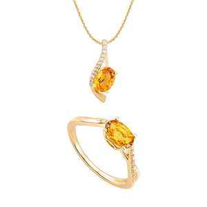 Bộ trang sức Vàng 18K đính đá Citrine PNJ 00673-00321
