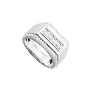 Nhẫn nam Vàng trắng 10K Đính đá ECZ MANCODE by PNJ XM00W001909