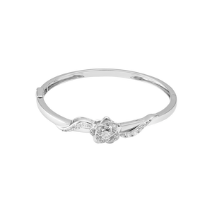 Vòng tay Vàng trắng 14K đính đá ECZ PNJ Audax Rosa XMXMW001361