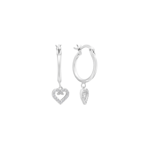 Bông tai Bạc đính đá PNJSilver hình trái tim XMXMW060241