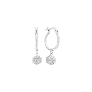 Bông tai Bạc đính đá PNJSilver hình bông hoa XMXMW060242