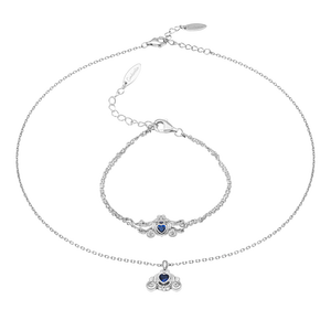 Bộ trang sức trẻ em Bạc đính đá Disney|PNJ Cinderella 60001-60002