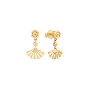 Bông tai Vàng 18K PNJ hình quạt Kim tiền 0000Y060698