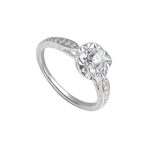 Nhẫn Vàng trắng 10K đính đá ECZ PNJ XMXMW062088