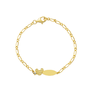 Lắc tay trẻ em Vàng 10K Đính đá ECZ PNJ Mickey alone XM00Y000769