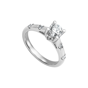 Nhẫn Kim cương Vàng Trắng 14K PNJ Nhẫn cầu hôn Only You DDDDW013682