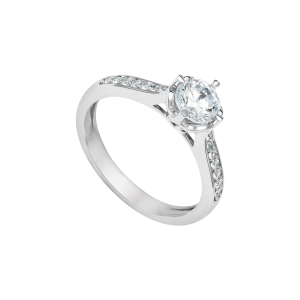 Nhẫn Vàng Trắng 10K Đính đá ECZ PNJ XMXMW006021