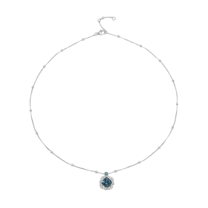 Dây cổ Vàng Trắng 14K Đính đá Topaz PNJ TPMXW000038