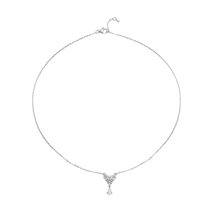 Dây cổ Vàng Trắng 10K Đính đá ECZ PNJ XMXMW000550