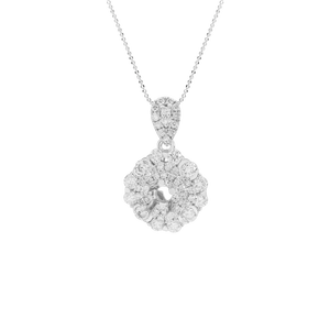 Vỏ mặt dây chuyền Kim Cương Vàng trắng 18K PNJ 00DDW000266