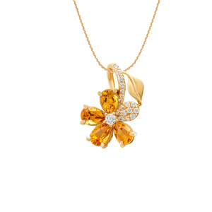 Mặt dây chuyền Vàng 18K đính đá Citrine PNJ Sắc Xuân CTXMY000153