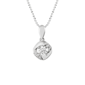 Mặt dây chuyền Kim cương Vàng trắng 14K PNJ DDDDW000337