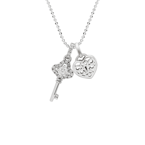 Mặt dây chuyền Kim cương Vàng trắng 14K PNJ DDDDW000606