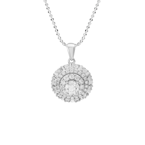 Mặt dây chuyền Kim cương Vàng trắng 14K PNJ DDDDW001014