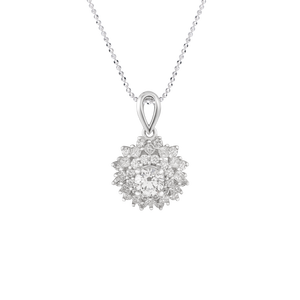 Mặt dây chuyền Kim cương Vàng trắng 14K PNJ DDDDW001385