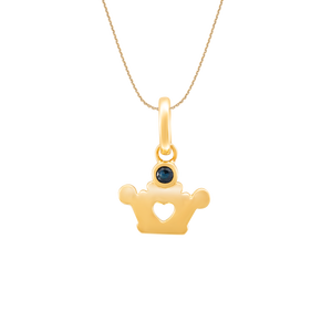 Mặt dây chuyền Vàng 10K Đính đá Sapphire PNJ hình vương miện SP00Y000018