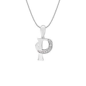 Mặt dây chuyền Kim cương Vàng Trắng 14K PNJ chữ P DDDDW002574